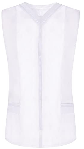 Misemiya - VÊTEMENTS DE Travail Femme sans Manches Blanc/Noir Uniforme Clinique HÔPITAL Nettoyage VÉTÉRINAIRE SANTÉ HÔTELLERIE Ref: 818 - Medium, Blanc 22