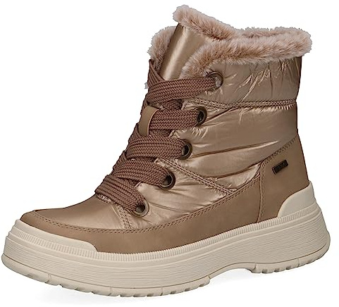 CAPRICE Damen Winterstiefeletten zum Schnüren Airmotion Gefüttert mit Reißverschluss Weite G, Braun (Mud Comb), 39 EU