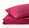 JOWOLLINA Natur Leinen Bettwäsche-Set Soft Washed Finish 180mg2 (Beeren, 155x220 cm, 40x80 cm)