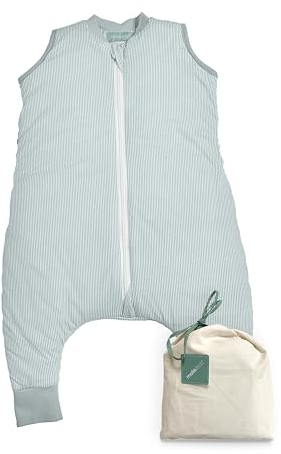 molis&co - Baby Schlafsack mit Füßen 2.5 TOG - Ganzjahres Schlafsack - Babyschlafsack mit Beinen - 100% Baumwolle (Oeko-TEX 100), Winterschlafsack Premium Qualität - Blue Surf (80 cm)