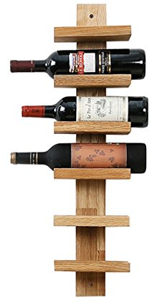Wand-Weinregale, Eichen-Flaschenhalter, Vintage-Holz-Bar – industrielle schwebende Regale, Aufbewahrungsorganisator – Weinregal, rustikales Heimdekor-Design (für 6 Flaschen)