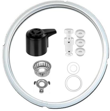 Replacement Parts Set for Instant Pot Duo 5, 6 Quart Qt IP-DUO50 IP-DUO60, Include Steam Release Handle Sealing Ring Steam Release Valve and Float Valve Seal Anti-Block Shield (Set of 10)