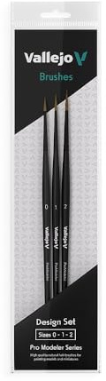 Vallejo Pro Modeler Design Set Pinceaux Poil Naturel 0 1 2