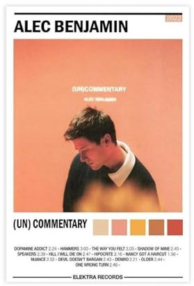 Alec Benjamin (Un) Kommentaralbum Cover Leinwand Poster Wandkunst Dekor Druck Bild Gemälde für Wohnzimmer Schlafzimmer Dekoration ungerahmt 60 x 90 cm