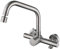 ONECE Grifo Cocina de Pared con 2 Modos, con Interfaz de Lavavajillas/Lavadora 3/4, Mezclador con Rociador de Caño Giratorio, Grifería Rotación de 360°, Acero Inoxidable 304, Aireador Extraíble