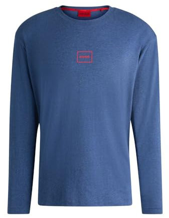 HUGO Men's Laze Loungew_Longsleeve, Dark Blue407, S