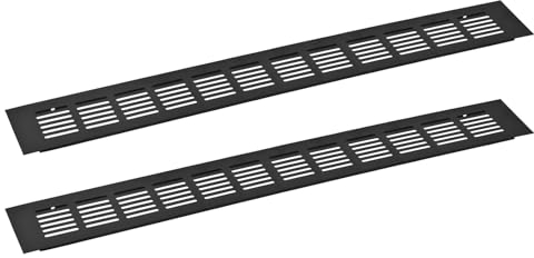 sourcing map 2 rejillas de ventilación rectangulares de aleación de aluminio, cubierta de ventilación para armario, zapatero, armario, armario, 500 x 60 mm