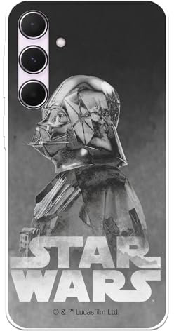 Schutzhülle kompatibel mit Samsung Galaxy A55 5G Offizielle Star Wars Darth Vader schwarzer Hintergrund zum Schutz Ihres Handys, transparente Silikonhülle, flexibel, offiziell lizenziert von Star Wars