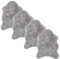Astra Hochwertiger Kunstfell Teppich flauschig - Teppich Wohnzimmer - Hochflorteppich Lammfell Schaffell Accessoire - Dekofell 4er Set Silber 40 x 60 cm