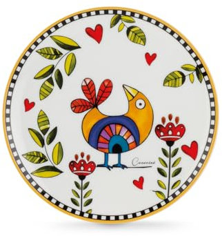 Egan Juego de 6 Platos de Postre Cocoricò Amarillos, 19 cm