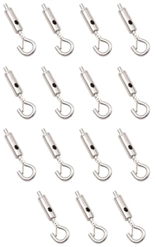 Picture Hanging Wire Hook, 15 Pcs Stainless Steel Adjustable Display Art Picture Hanger Hook, Heavy Duty Wire Hanging Hooks for Photo Frames, Lamp, Flowerpots (Type A)