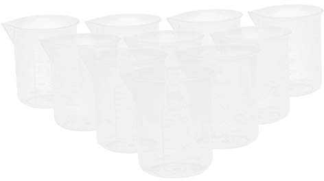 10 Pcs Multi Purpose Measuring Cups Jug, Plastic Beaker for Laboratory Kitchen Mixing Paint