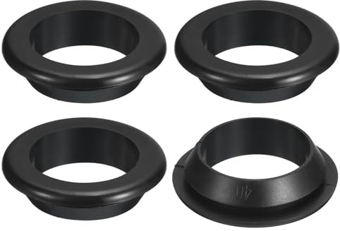 QUARKZMAN 4 Piezas de Arandelas de Goma, 35mm de Diámetro Interior 40mm de Orificio de Perforación Tapones de Orificio de Doble Lado para Pasacables Redondos, Negro