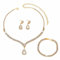 FDEETY Schmuckset Strass Halskette Armband Ohrringe Sets Prom Kostüm Schmuck Set Braut Hochzeit Party für Frauen und Mädchen(Gold)
