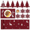 19 Stück Filz Weihnachten Platzsets, Platzdeckchen Weihnachten für 6 Personen, Weihnachten Filz Untersetzer Bestecktasche Tischläufer Rot, für Weihnachtsfeier Heimtisch Abendessen Dekoration