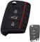 XEBRAD 3 buttons Car Silicone Key Case Key Cover Keyless Fob Shell Protector, for VW, for POLO, for Tiguan, for Golf, 7 2015 2016 2017 2018 2019 2020 car key shell