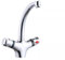 Wasserhahn Thermostat Küchen Waschbecken Mischer Hähne 360° Schwenk Auslauf Dual Hebel 2 Loch Kupfer Wasserhahn Moderne Wasserhahn Silber Waschbeckenarmatur für Küche Bad Waschtisch