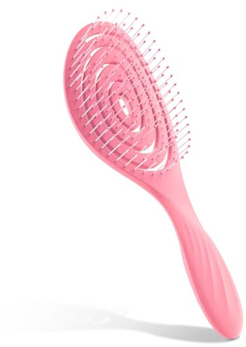 SHINLEA Haarbürste ohne Ziepen, Kopfhaut Massagebürste Detangler-Bürste für Damen, Herren & Kinder - Entwirrbürste auch für Locken & Lange Haare (Rosa)