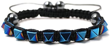 Natursteinarmbänder, geflochtenes schwarzes Magnetarmband, verstellbare Armbänder für Männer, 18 cm