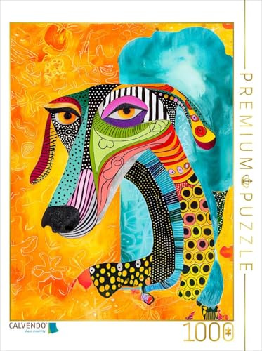 Puzzle · Pop-Art Hundeporträt im Retro-Stil | Abstrakte, lebendige Farben machen dieses Hundeporträt zu einem… · 1000 Teile · Lege-Größe 64 × 48 cm · CALVENDO Puzzle