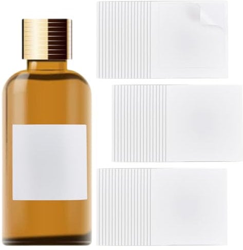 PH PandaHall 100pcs Bottle Labels Oil Labels Printable Wine Bottle Stickers Blank Adhesive Stickers for Jar Tins Sealing Home Wedding 2.5x2.5 Inch, White