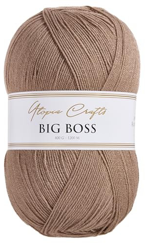 Utopia Crafts Big Boss 400g Knitting & Crochet Yarn 1200m (Cappuccino Beige)