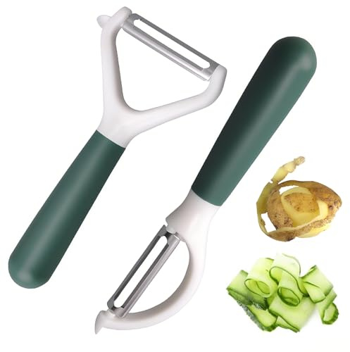 Sparschäler 2er Set Edelstahl,gemüseschäler(3cm & 17.5cm) für Gemüse & Obst