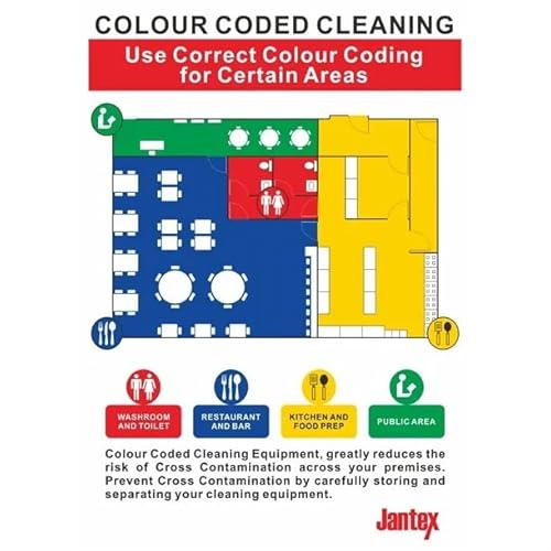 Jantex Colour Coded Cleaning Sign, Self-Adhesive