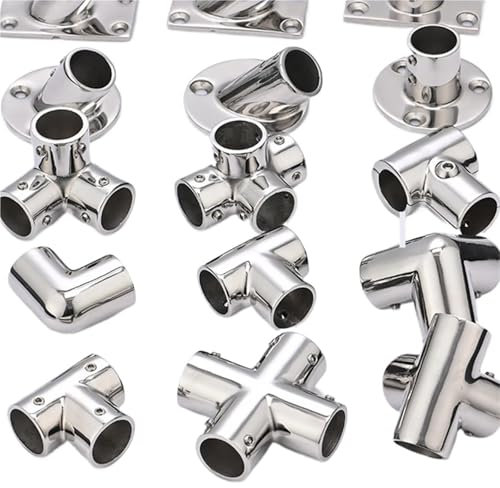 1 pz. Raccordo a T a croce in acciaio inossidabile 316 con diametro interno di 32 mm, giunzione a 3/4 vie, resistente alla corrosione, for corrimano di barche(Narrow 2-way)