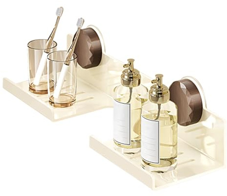 Genérico Étagère de salle de bain sur robinet - Étagères murales de salle de bain | Organisateur amovible en acier carbone avec ventouses pour rangement de parfums et toilettes