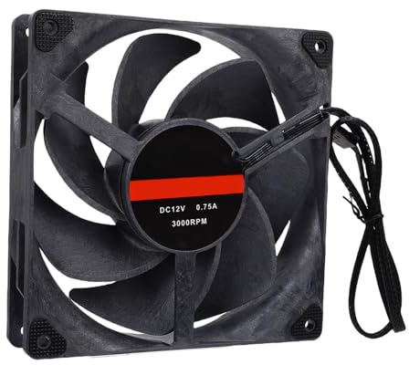 ASHATA PC Fans, 140mm Case Fan, 4 Pin PWM 3000RPM Cooling Silent Low Noise, with Double Bearing, 8 Screw, 50cm / 19.7in Control Line