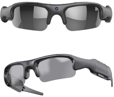 Sxhlseller AI Smart Brille mit Kamera, HD 1080P Foto Video Sonnenbrille mit 140° Weitwinkel, Polarisierte Smart Brillen Kamera für den Außenbereich mit WLAN für Männer und Frauen