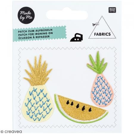 Rico Design 3 Aufnäher zum Aufbügeln, Ananas
