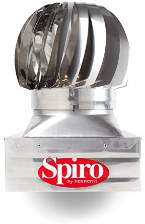 Spiro Windschornstein quadratisch einsteckbar, Edelstahl AISI 304, 47 x 47 cm