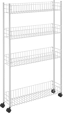 Metaltex Fino Allzweckwagen, 4 Etagen, Metall, Weiß, 16 x 60 x 95 cm