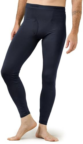 LAPASA Pantalon Thermique Homme Bas Caleçon Long sous-Vêtement Chaud Automne/Hiver M10 M Bleu Marine (1 Pantalon)