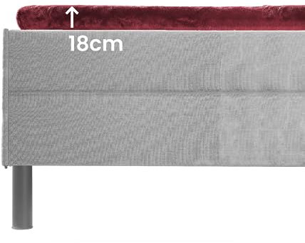 BaSaTex Cashmere Touch Topper Spannbettlaken | Nicky Plüsch Spannbetttuch für Topper Matratzen | 180x200 cm | Farbe: Bordeaux