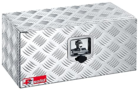 FTsolid Unterbaubox aus Alu Anhängerkiste Staubox Gurtkiste Staukasten Werkzeugkiste Staukasten Unterflurbox Box (30l Volumen, LxHxT=55,0x25,0x28,5cm)