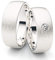 Massive Silber Eheringe 7 mm Rhodiniert mit großem Zirkonia 3 mm Stein Trauringe Partnerringe Freundschaftsringe 100% Made in Germany - Inkl. Gratis Gravur und Etui (Quermattiert)