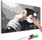 murando - Peinture par Numéros Adulte DIY 60x40 cm - Avec Cadre, Peintures Acryliques et Pinceaux - Tableau à Faire Soi-Même Loisir Créatif - Musique Singe Banksy n-A-1175-d-a