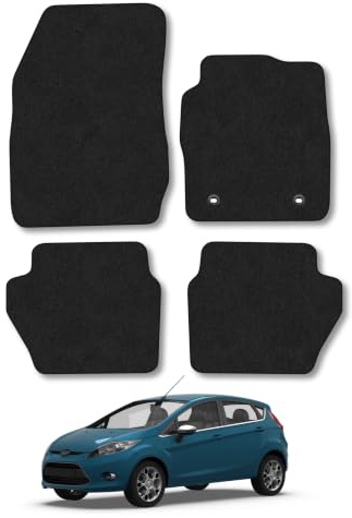 Fits Ford Fiesta (2008-2011) Carpet Car Mats | Black Edge Trim Tailored Fit Floor Mats Full Coverage Protection Accessories Easy Clean Anti Slip Made in the UK