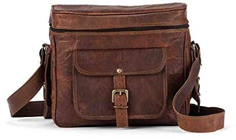 Leather DSLR Camera Bag Handmade Vintage Camera Shoulder Messenger Bag Camera Satchel Leather Camera Bags for Photographers and Men and Women | Gift for him, Brown, Modern,vintage