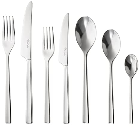 Robert Welch Blockley Bright, 7 Piece Cutlery Place Setting. Made from Stainless Steel. Dishwasher Safe.