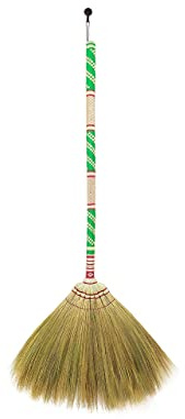 Natural Grass Broom Thai 100% ,Long Handle,Brooms for Floor Cleaning,Design for Home, Kitchen, Office, Courtyard, Tiled Floor ( Length 40 inch )