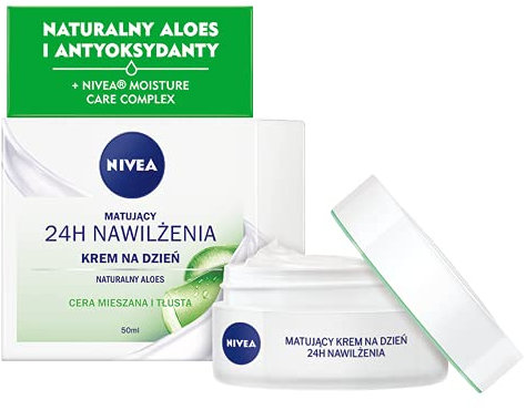 NIVEA Crema da giorno opacizzante IDRATURA 24 ORE, mista e grassa, 50 ml