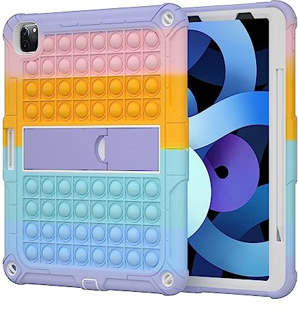 XZC Custodia per iPad Pro 12.9 Pollici 2022/2021/2020/2018 antiurto Push Pop Custodia per iPad Pro 12.9 6a generazione/5a generazione/iPad Pro 12.9 pollici 4th Gen/3rd Gen (Rainbow 2)