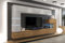 Furnitech Wohnwand Wohnzimmer - Wohnzimmer Möbel mit LED Weiß - Hängend Wohnwand Modern - Wohnzimmer Schrankwand mit Regale und TV Schrank (AN89NEW-21WDZ-HGM22)