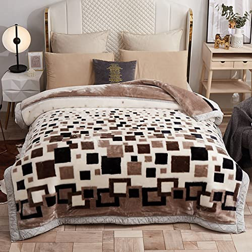 LGYKUMEG Gewichtete Koreanischen Nerzdecke,Fleecedecke, Plüschsamt, King-Size-Größe 200 x 230cm, zweilagig, wendbar, seidig weich, Knitter- und lichtbeständig, warme Decke,4kg