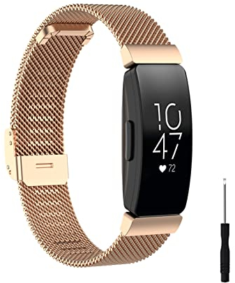 Ersatzarmband Kompatibel mit Fitbit Inspire 2 / Fitbit Inspire/Fitbit Inspire HR Armband für Damen/Herren, Ersatz Edelstahl Metall Armband für Fitbit Inspire 2 / Inspire/Inspire HR (B)