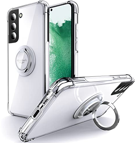 Silverback für Samsung Galaxy S22 Plus Hülle, Handyhülle Samsung S22 Plus mit 360° Ring Halter Schutzhülle TPU Cover Stoßfester Stoßfänger Weiche Dünn Samsung Galaxy S22 Plus Case - Transparent